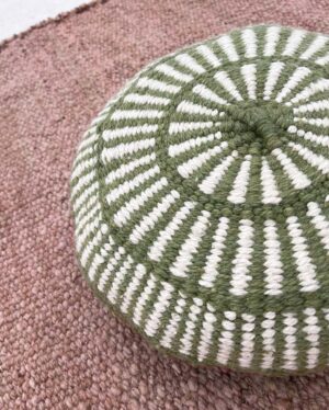 Round Cushion - Green & Natural (M)