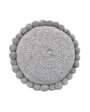 Round Pom Pom Cushion – Gray (M)