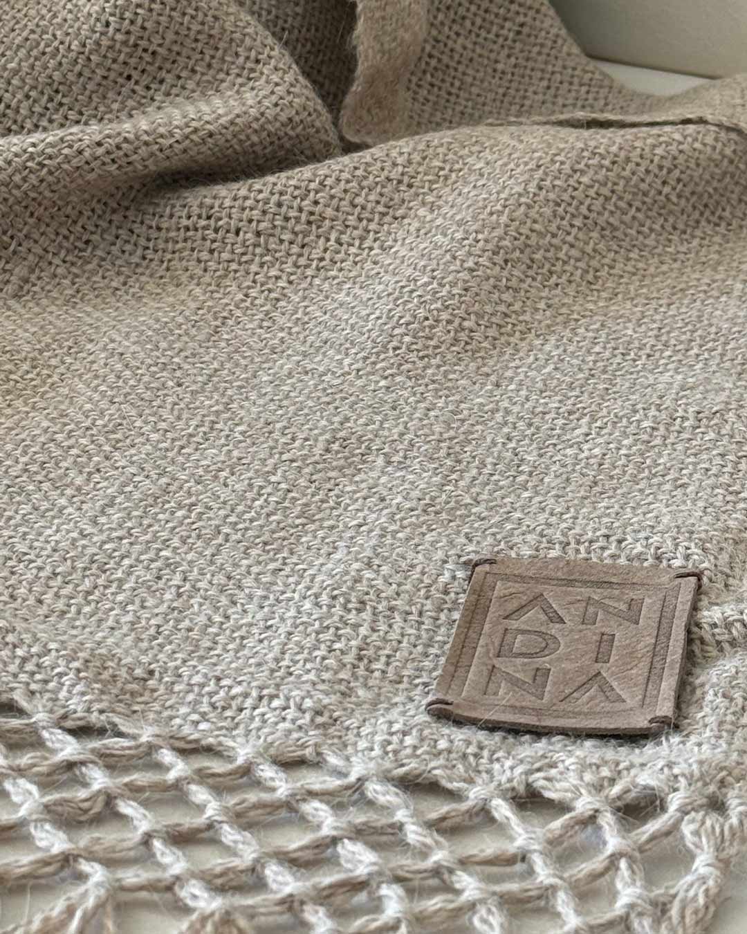 Llama Throw – Oat - Image 3
