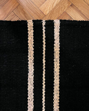 Runner Rug - Black w/ Sand Stripes