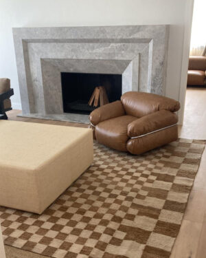 Checkered Rug - Wood & Sand