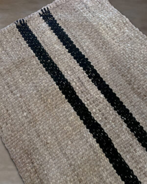 Runner Rug - Sand w/ Black Stripes