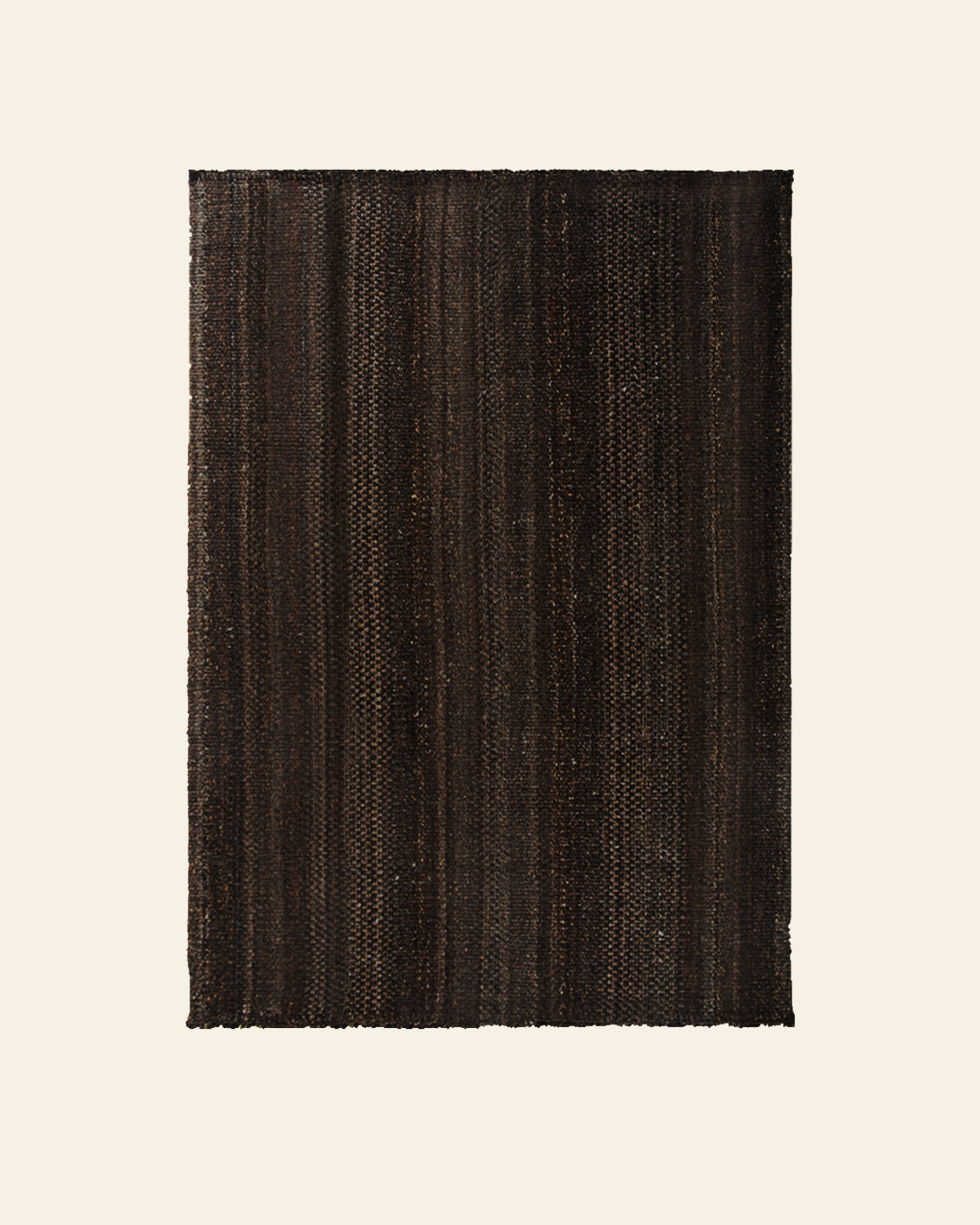Full view of the Coffee Solid Rug, flat-lay style on a neutral background.