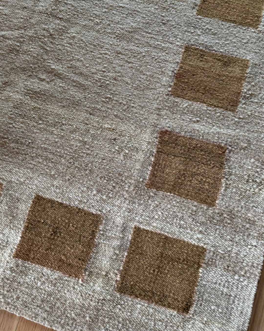 Area Rug – Sand & Wood Squares